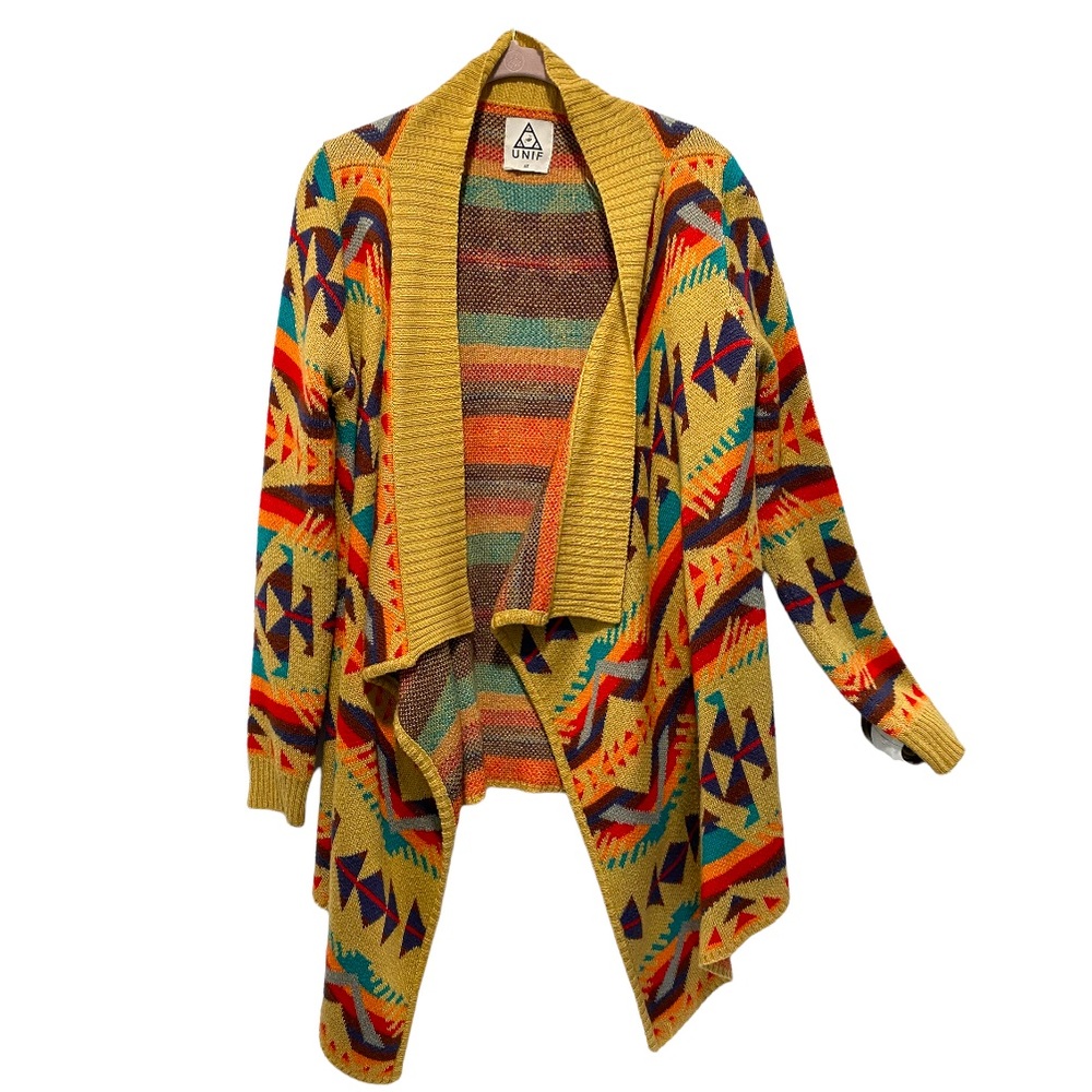 UNIF Tan Southwestern waterfall cardigan Size XS